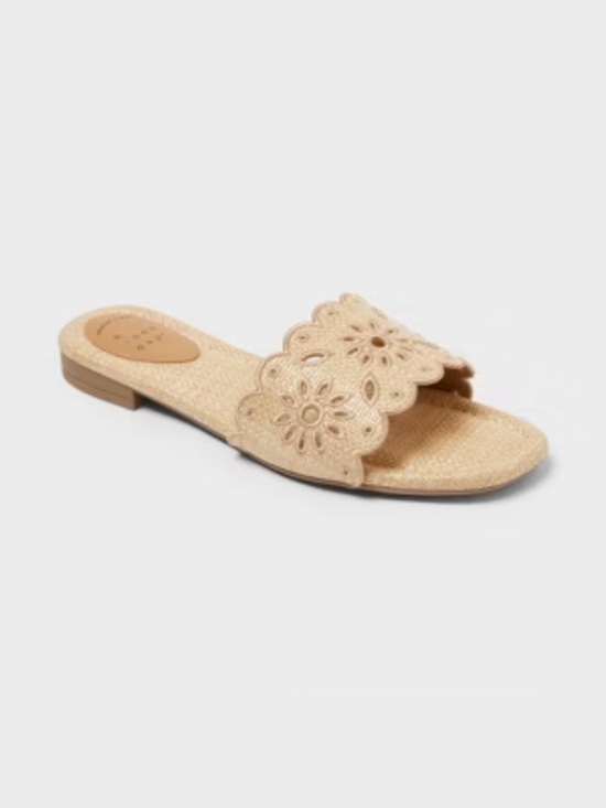 a new day Shoes - A New Day Nwt 8.5 Eyelet Rattan Slides